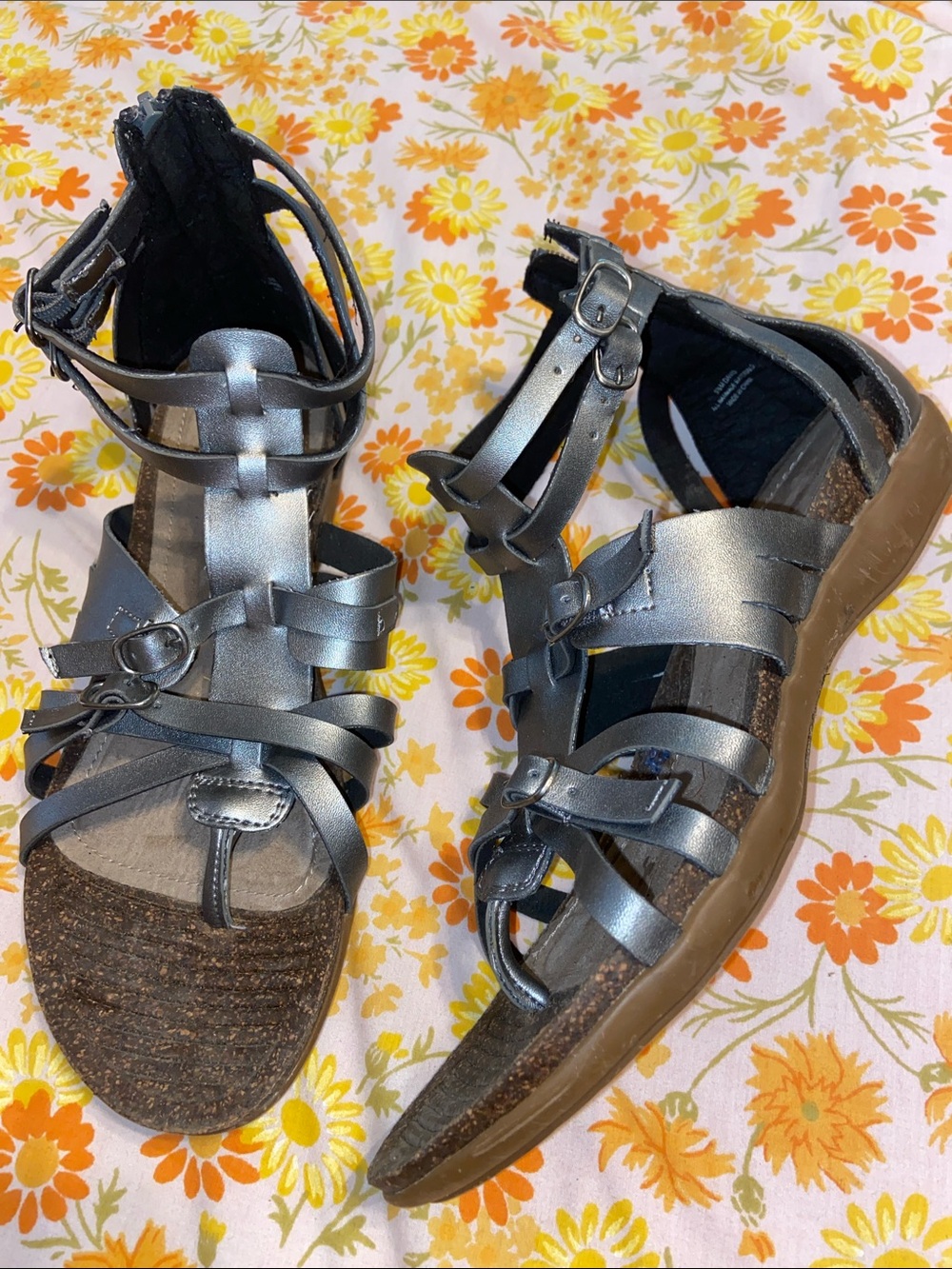 BRONZE GLADIATOR SANDALS RUFF HEWN Gorgeous Great Footbed